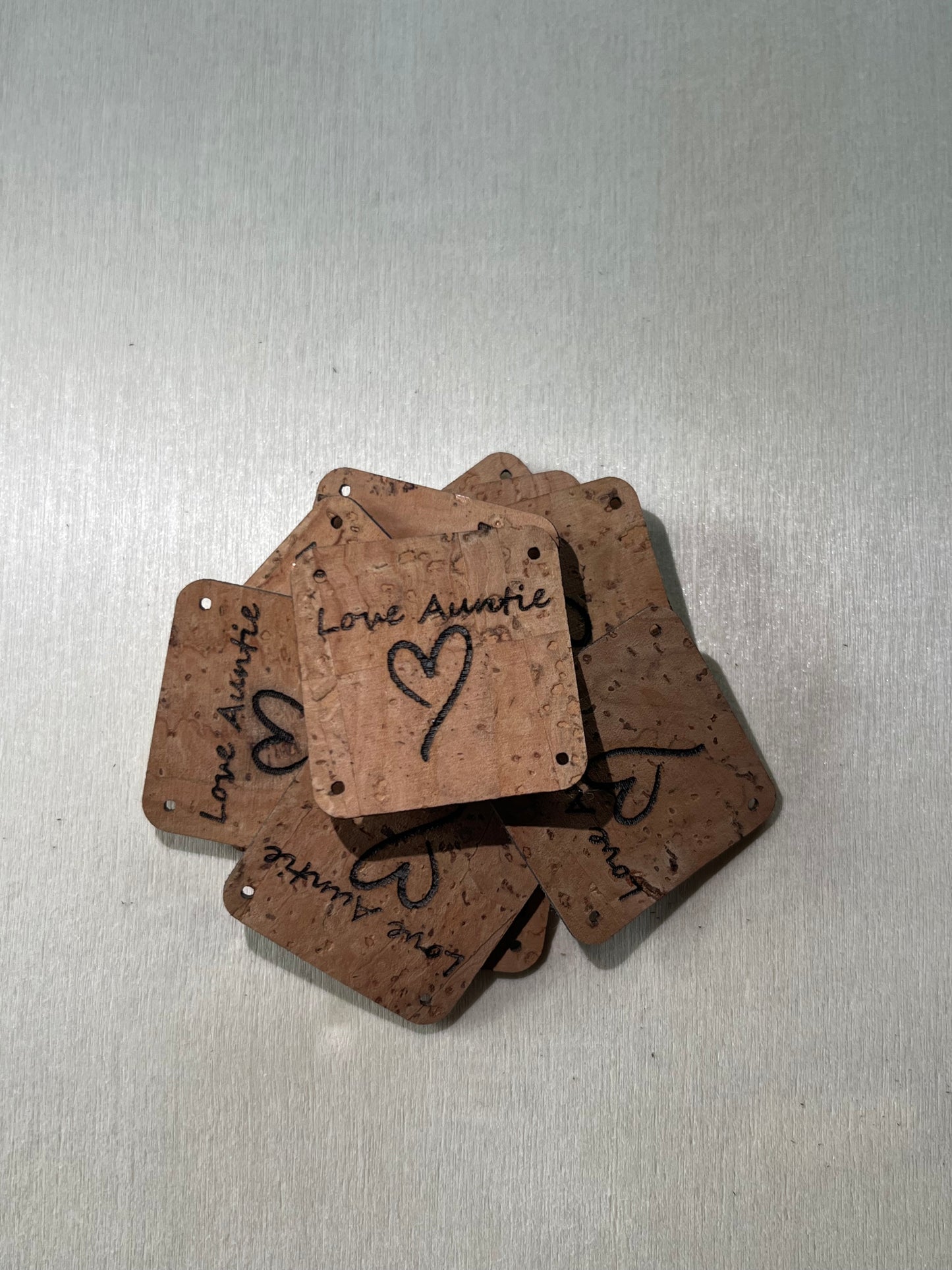 1"x1" rounded square with 4 side holes - Love Auntie