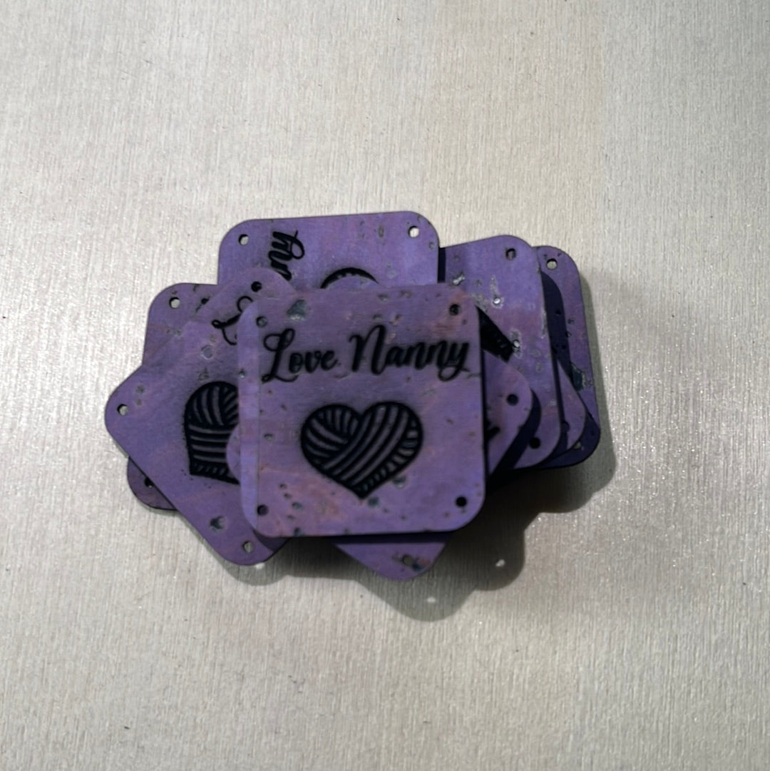 1"x1" rounded square with 4 side holes - Love Nanny ❤️