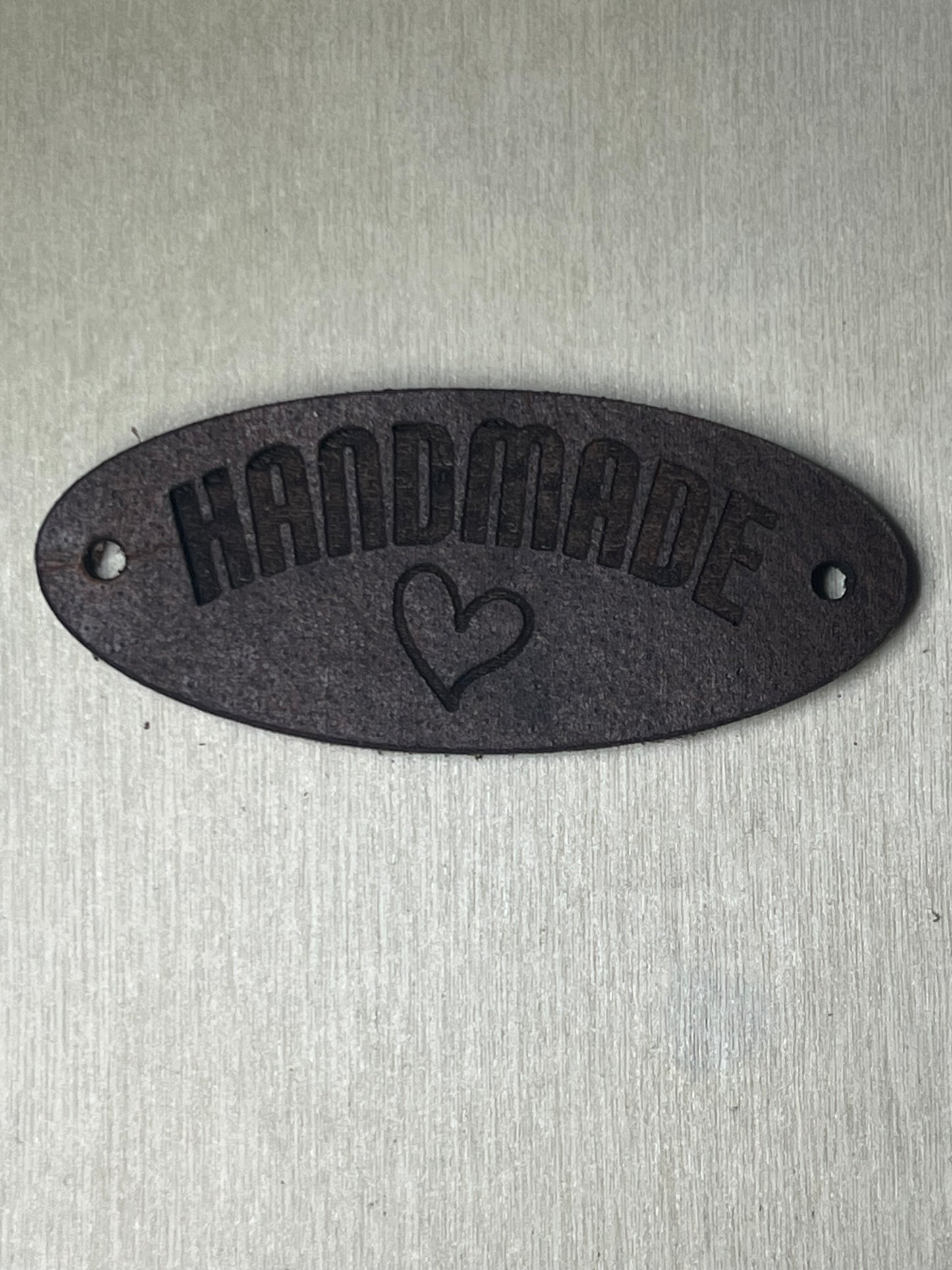 3" Oval Tag with two rivet holes - Handmade with a heart