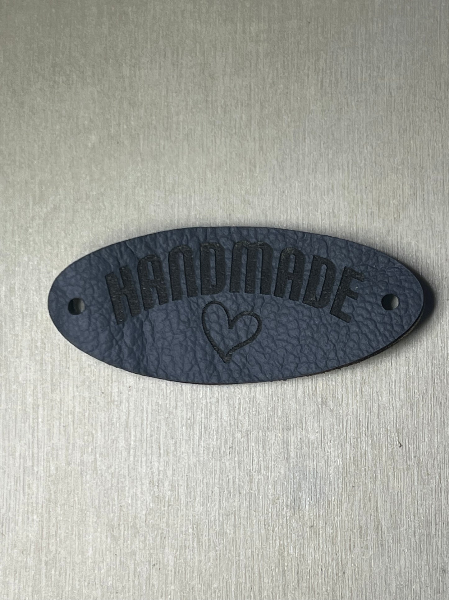 3" Oval Tag with two rivet holes - Handmade with a heart