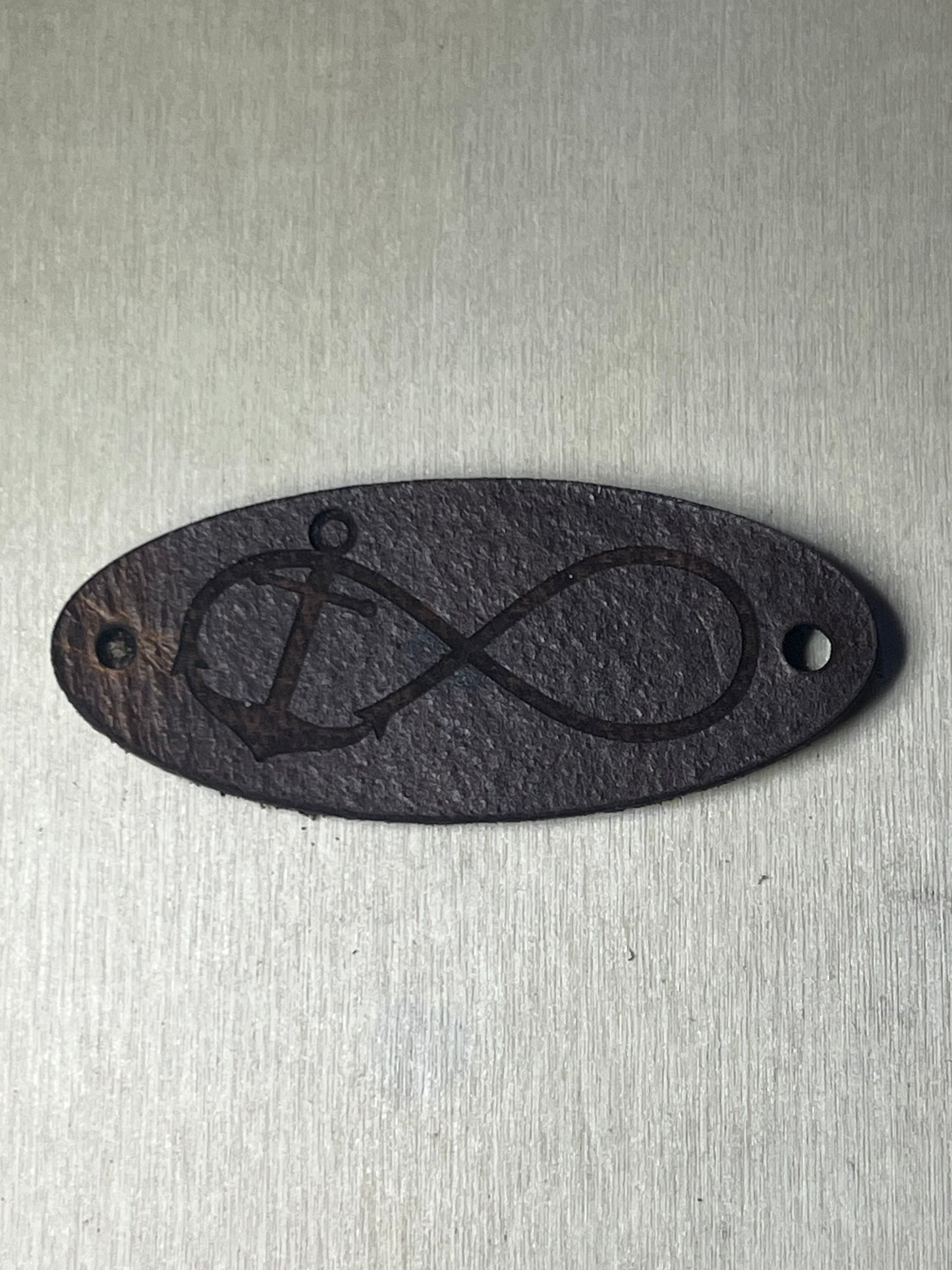 3" Oval Tag with two rivet holes - Infinity anchor