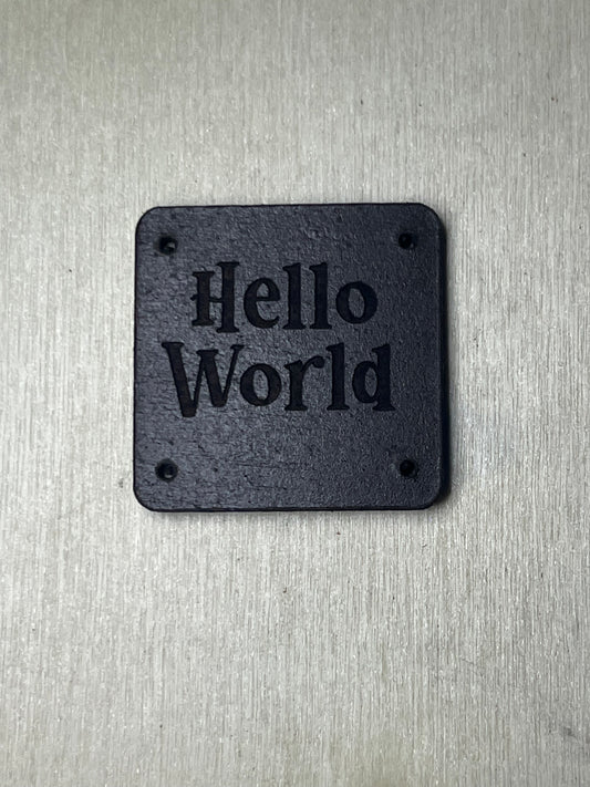 1"x1" rounded square with 4 side holes- Hello World