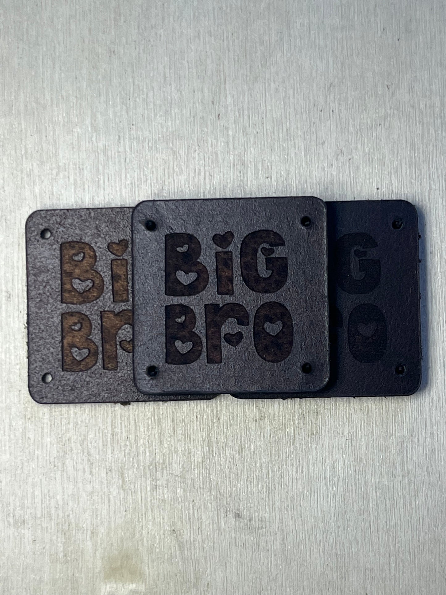 1"x1" rounded square with 4 side holes - Big Bro, Big Sis